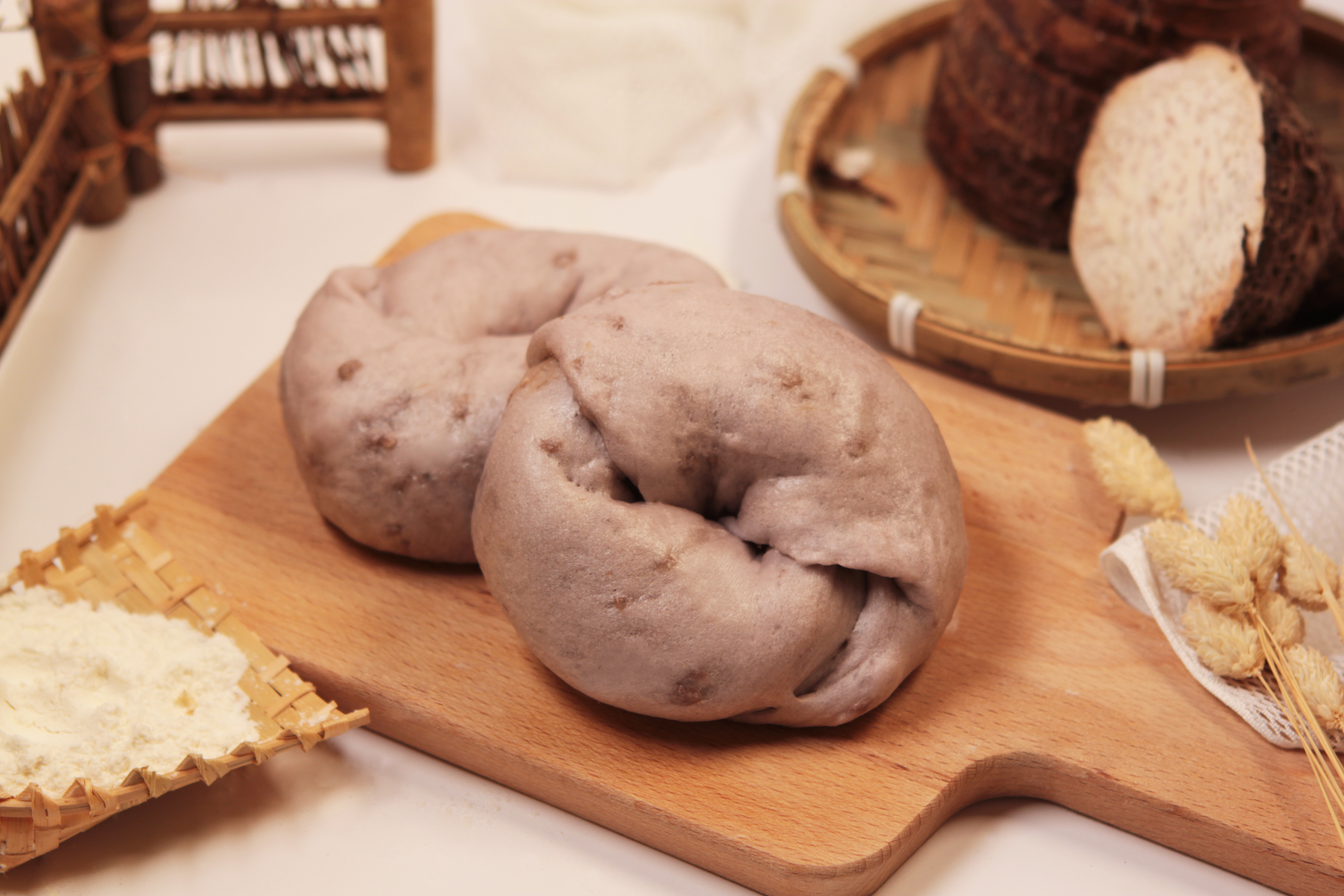 大甲芋頭牛奶貝果饅頭 4入 (蛋奶素)